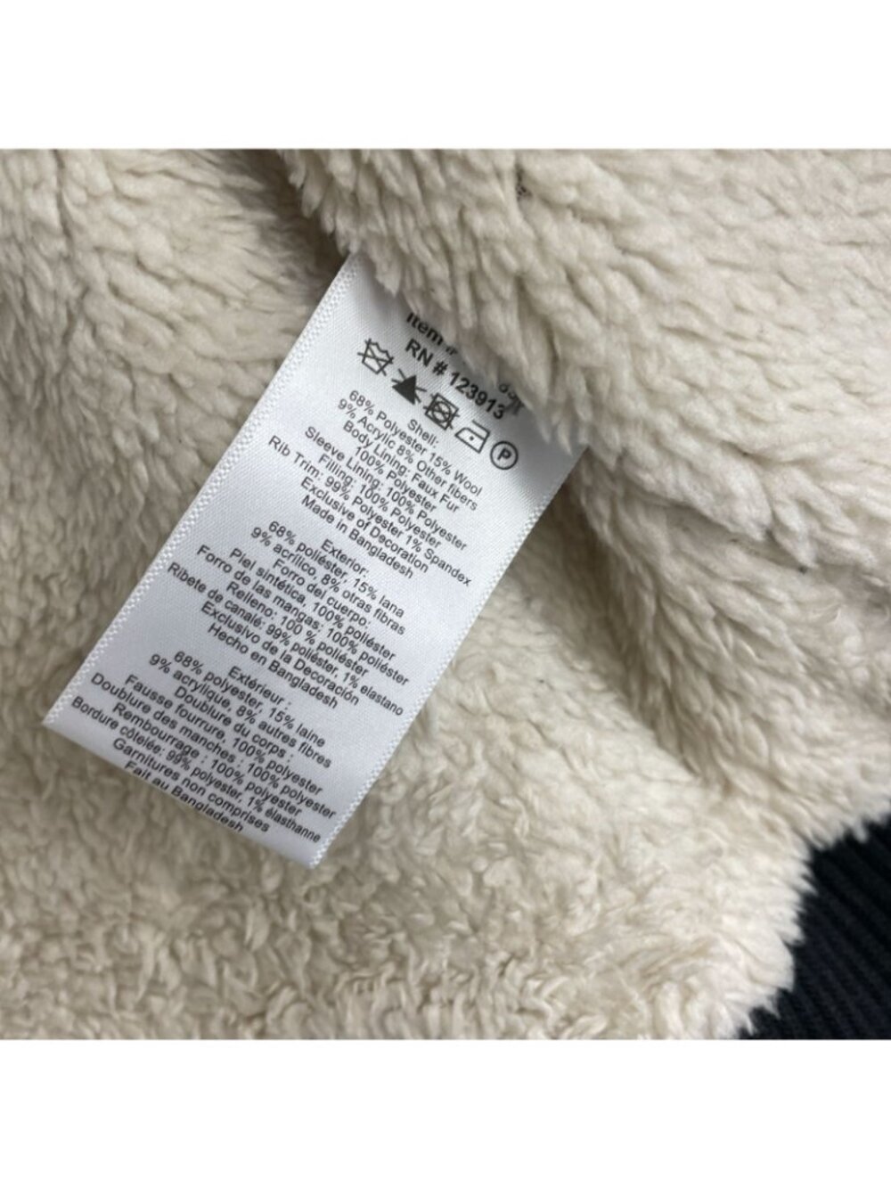 Jachs New York Men's L Plaid Sherpa-Lined Jacket Black Gray Wool Blend Jck258 - Picture 7 of 12